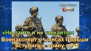 «Не лайте и не гавкайте»:  военэксперт о шансах Польши вступить в войну с РФ