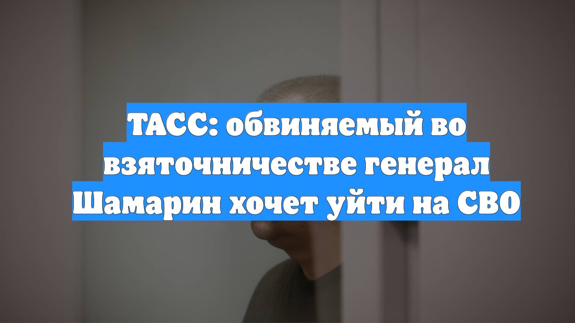ТАСС: обвиняемый во взяточничестве генерал Шамарин хочет уйти на СВО