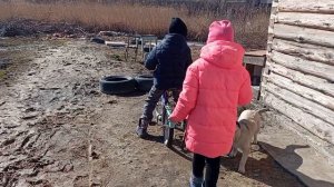 Я на турнике.Брат ремонтирует забор.Пеку пиццу.