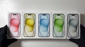 Распаковка IPhone 15 ВСЕХ цветов ✨(Черный, розовый, белый, желтый, зеленый)