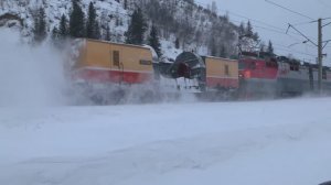 Поезда в России - снегоочиститель и грузовые поезда РЖД | Железная дорога