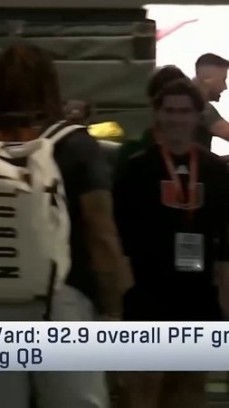 Cam Ward showing off his hands at Miami Hurricanes Pro Day