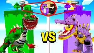 ЧАНК ПИАНОЗАВР vs ЧАНК ТРУБОЗАВР В МАЙНКРАФТ! ЕНОТИК БИТВА ЧАНКОВ PIAANOSAURUS SAXOSAURUS