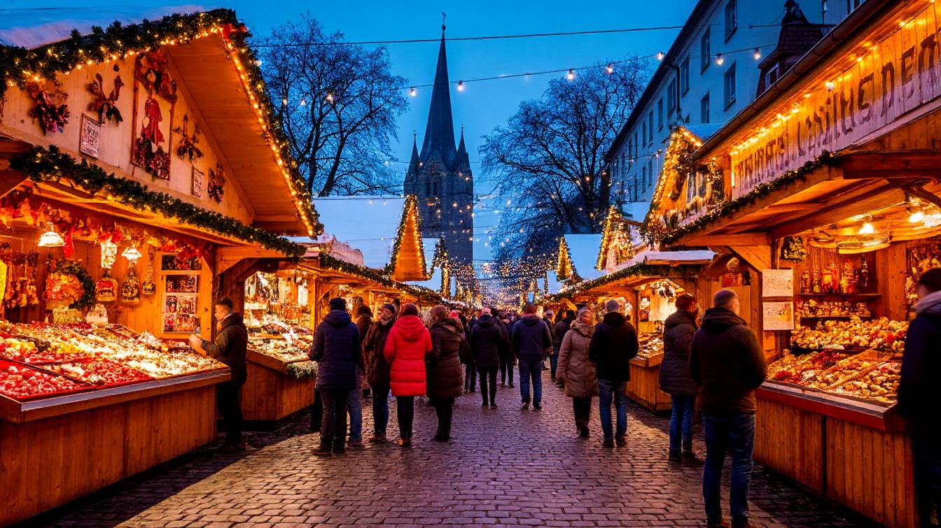 Рождественская ярмарка в Европе. Санта-Клаус, Щелкунчик и глинтвейн смотреть онлайн