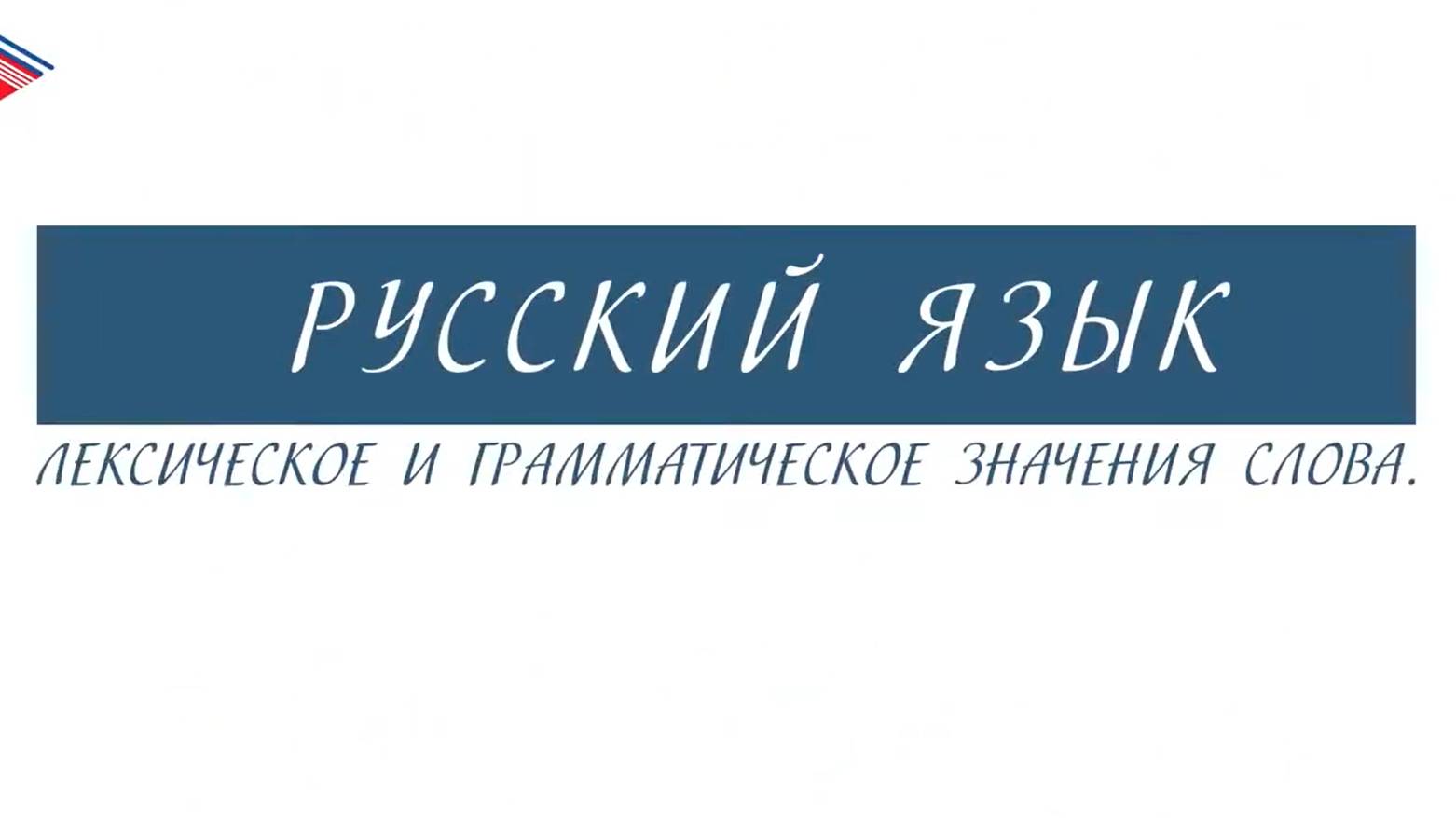 6 класс - Русский язык - Лексическое и грамматическое значения слова