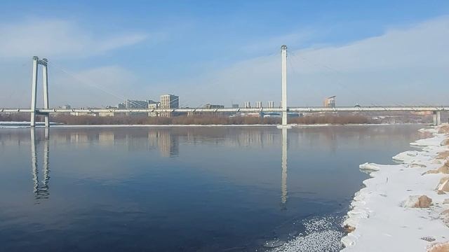 Зима ,остров Татышев,Енисей