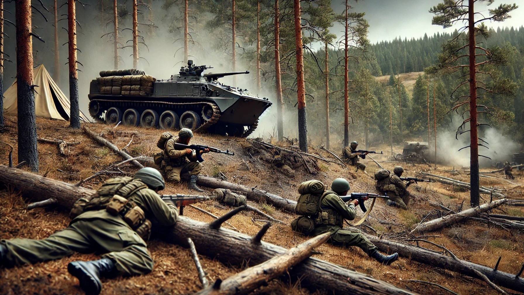 Перестрелка в лесу с повстанцами. Серьёзные игры на Тушино: ARMA 3. Qamar al-Din