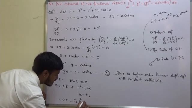 Functional Involving Hyperbolic function : Calculus of Variations