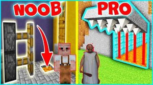 БАБКА ГРЕННИ И GRANDPA ПОСТРОИЛИ ЛОВУШКИ НУБА И ПРО В МАЙНКРАФТ   НУБИК В MINECRAFT ТРОЛЛИНГ GRANNY