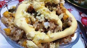 Рыбный салат из сайры с рисом