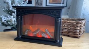 Светодиодный светильник-камин АМПИР с эффектом живого огня, 33х24 см, таймер, батарейки  ASX000530