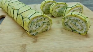 Рулет из кабачков, яиц и рикотты_ простые идеи вкусных закусок из овощей.