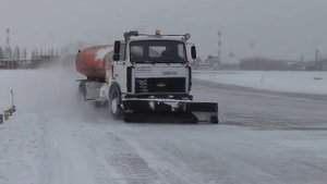 Расчистка взлетной полосы Аэропорт БАЛАНДИНО