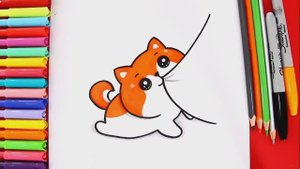 Научитесь рисовать кавайного непослушного котенка