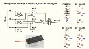 Видеоурок 2.13.1.  Построение схемы ЦУ по МДНФ для функции Y1. Часть 2
