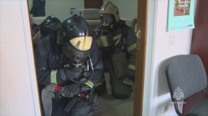 Пожарно-тактические учения в Красноярском городском архиве