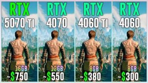 RTX 5070 TI vs RTX 4070 vs RTX 4060 TI vs RTX 4060 - Test in 25 Games
