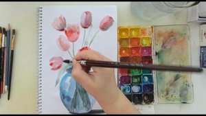 Простое рисование детской акварелью.Легко и реалистично.