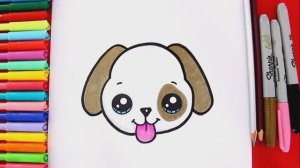 Как нарисовать очаровательную СОБАЧКУ КАВАИ
