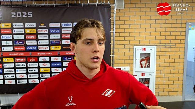 Сергей Лукьянцев после первого матча плей-офф «Спартак» 5:4 ОТ «Северсталь». 26 марта 2025.