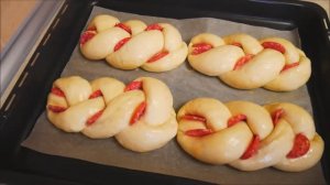 Булочки на ЗАВТРАК, к ЧАЮ ,на ПЕРЕРЫВ БУЛОЧКИ с САЛЯМИ и МОЦАРЕЛЛОЙ БУЛОЧКИ рецепт ТЕСТО булочки