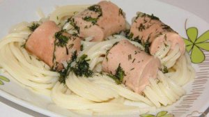 Спагетти в сосиске