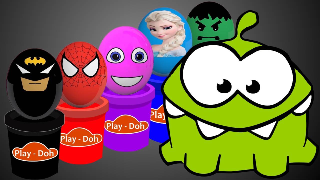 Мультики для детей, ам ням и сюрпризы из баночек плей до, Халк, человек паук смотреть онлайн