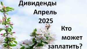 Дивиденды. Апрель 2025. Кто может заплатить?