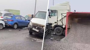 Массовая авария парализовала движение на КАД в Петербурге