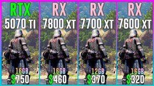 RTX 5070 TI vs RX 7800 XT vs RX 7700 XT vs RX 7600 XT - Test in 25 Games