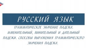 6 класс - Русский язык - Грамматическое значение падежа. Именительный, винительный, дательный падежи