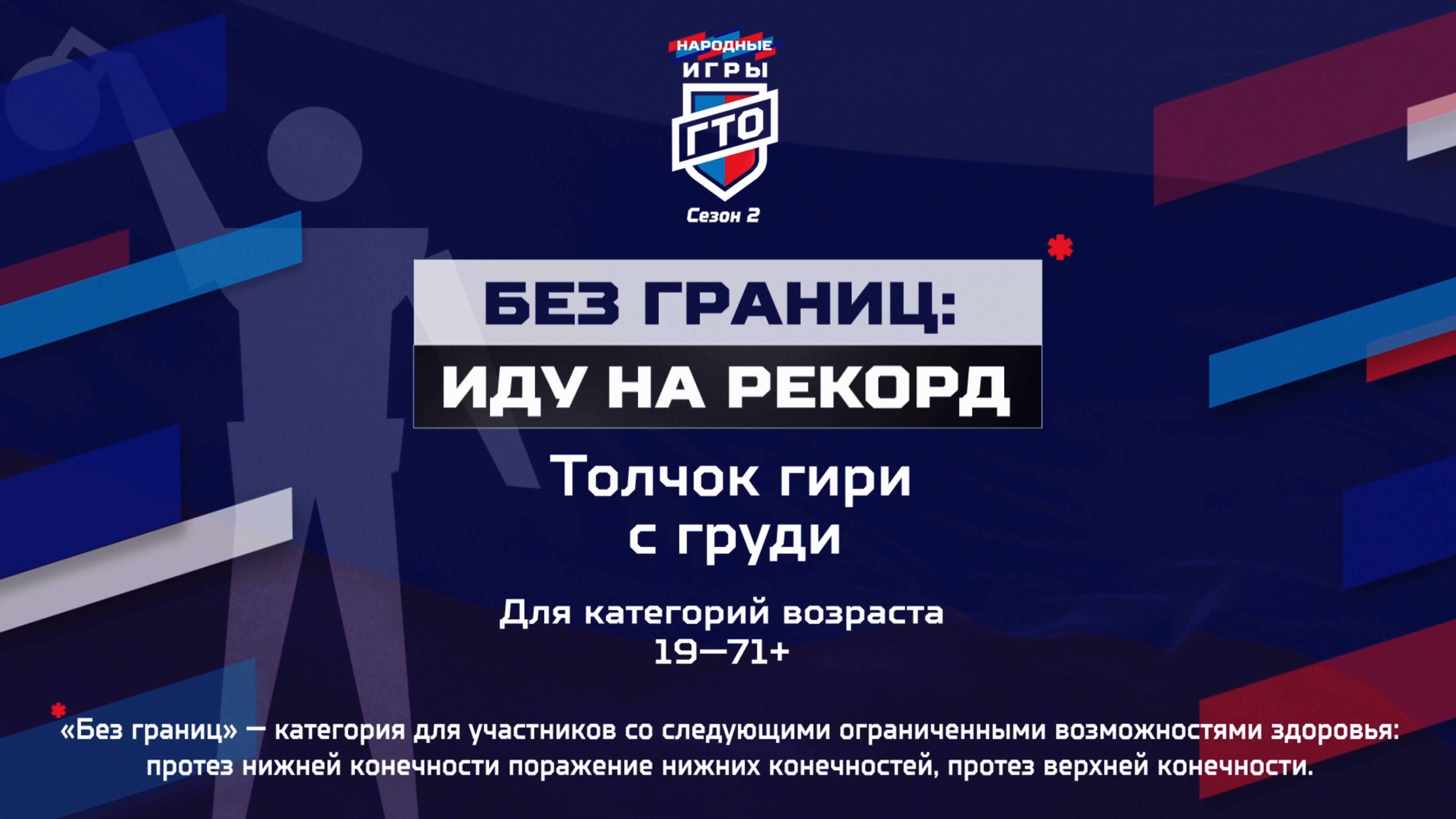 Народные Игры ГТО Спортлото, 2 сезон. Без границ: Иду на рекорд. Толчок гири с груди