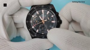 How to setting time,date and chrono on Casio Edifice EFV-540.