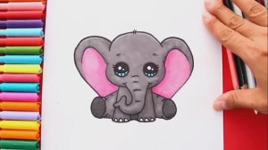 Как нарисовать (рисовать) Слона поэтапно