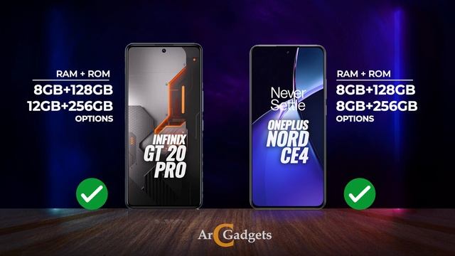 Infinix GT 20 Pro vs OnePlus Nord CE4 - Full comparison of specifications and design