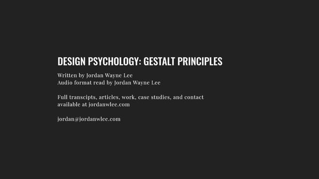Design Psycology : Gestalt Principles смотреть онлайн