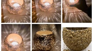МАСТЕР КЛАСС ВАЗА-ПОДСВЕЧНИК😍 ИЗ СТЕКЛЯННОЙ ЗОЛОТОЙ ХРОМ КРОШКИ! #glass  #diycrafts #glitter