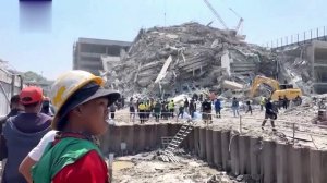 Последствия обрушения небоскрёба после землетрясения в Бангкоке