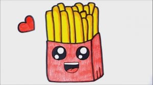 КАК РИСОВАТЬ КАРТОФЕЛЬ ФРИ В СТИЛЕ KAWAII ЛЕГКО, ШАГ ЗА ШАГОМ
