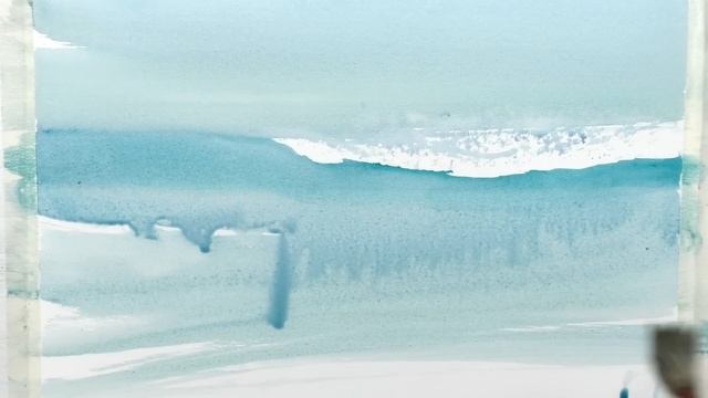 Как нарисовать море акварелью  — Пошаговый урок Вероники Калачевой