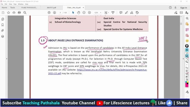 JNUEE For Ph.D. (Admission  & Entrance for session 2021 -2022)