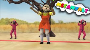 ИГРА В КАЛЬМАРА с веселыми животными! Развивающие детские мультики!