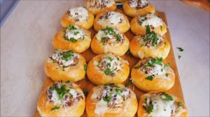 Булочки с МЯСОМ и плавленым СЛИВОЧНЫМ сыром