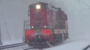 Штормовая метель! Тепловоз ЧМЭ3-1465