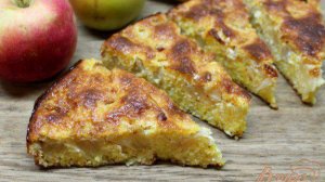 Творожная запеканка на кукурузной крупе, с яблоком, имбирем и корицей