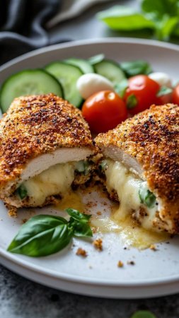 Самый вкусный рецепт фаршированной куриной грудки в панировке!