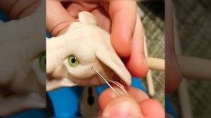 Кукла в смешанной технике из полимерной глины и меха