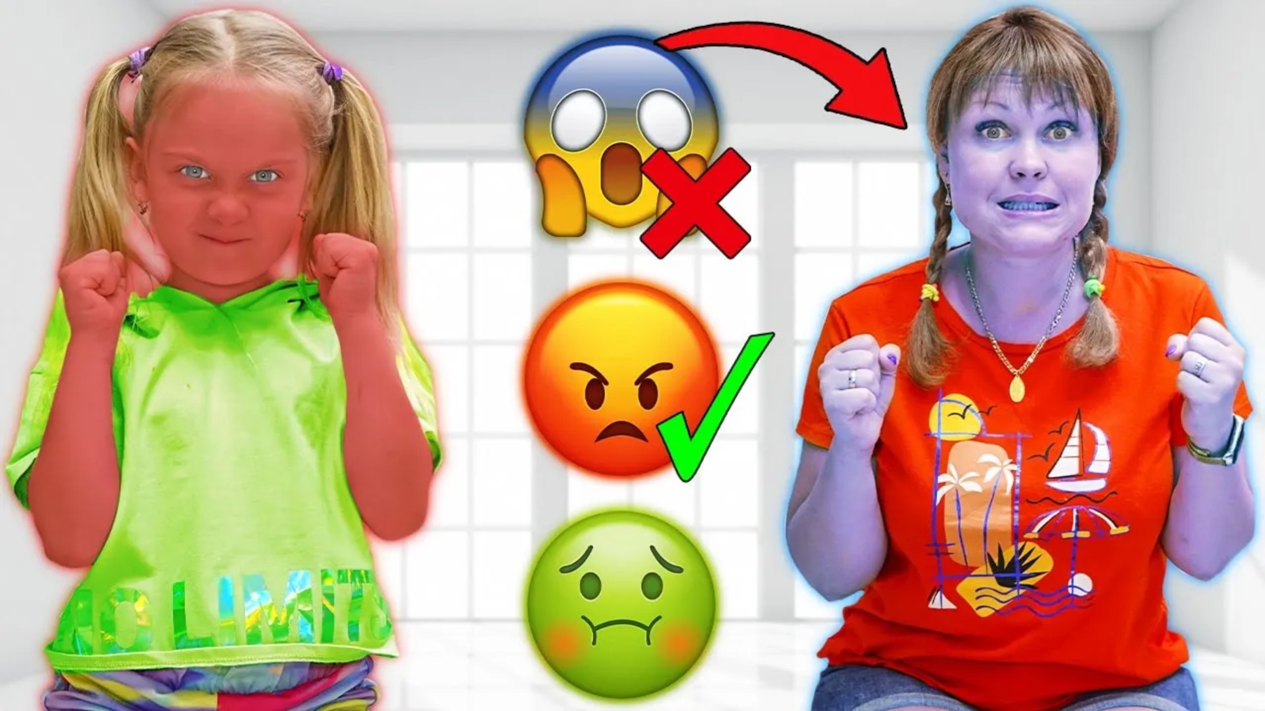 Мама Полли Фаст учит смайликами челлендж - make funny faces