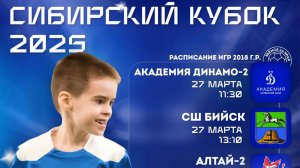 Игра Сибирский Кубок Академия Динамо 2018 - Темп Девочки 2016