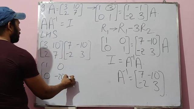 EXERCISE 3.4  6MARKS QUE. ON INVERSE OF MATRIX BY USING ELEMENTARY OPERATIONS(LECTURE9)